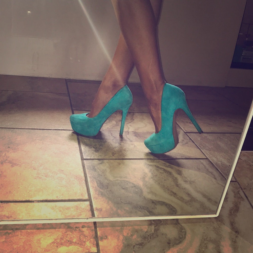 Miami green suede heel